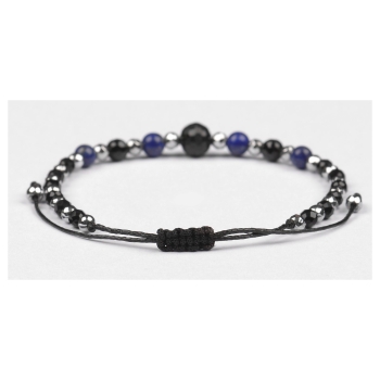 Bransoletka czarny TURMALIN Lapis Lazuli HEMATYT ochrona i szczęście